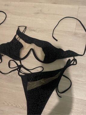 Mesh Leopard Black Bikini Set by God Save Queens